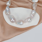 Good Quality Natural Freshwater white Irregular large Baroque Pearl bead Necklace, High-end pearl necklace for Women's jewelry