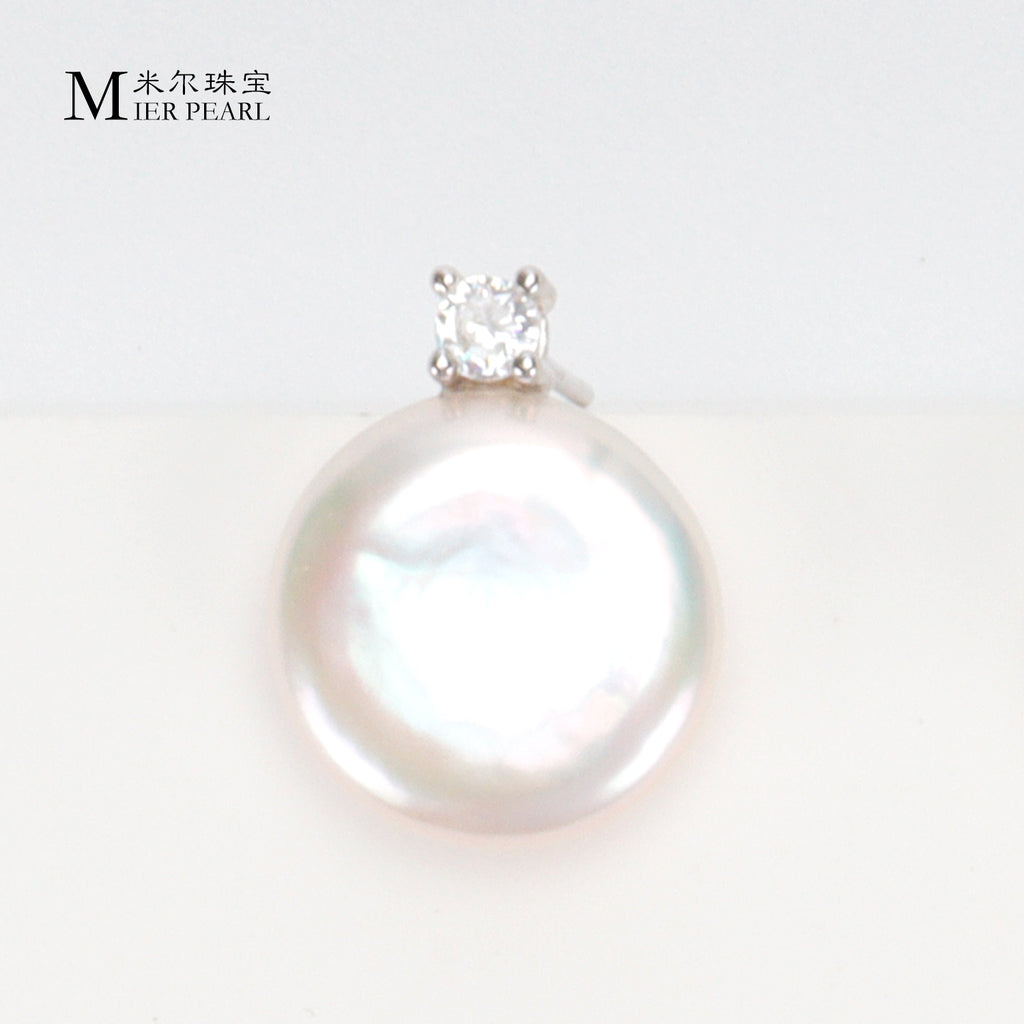Good Quality Natural freshwater white button Baroque pearl earrings, S925 sterling silver queen earrings suitable for women