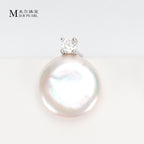 Good Quality Natural freshwater white button Baroque pearl earrings, S925 sterling silver queen earrings suitable for women