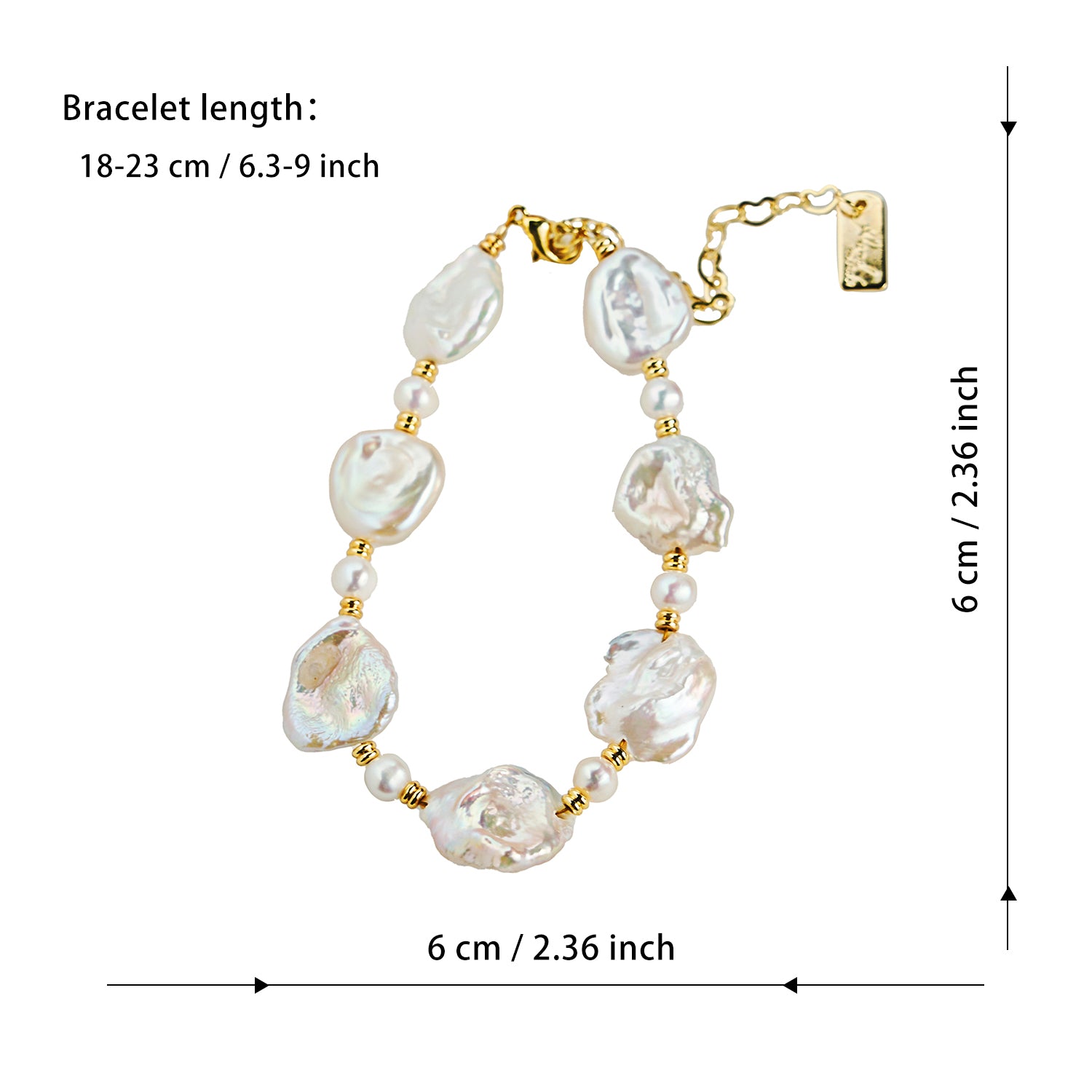 Top Fashion Baroque Natural Freshwater Irregular Pearl Bracelet Adjustable Fashion Beaded beads Bracelet