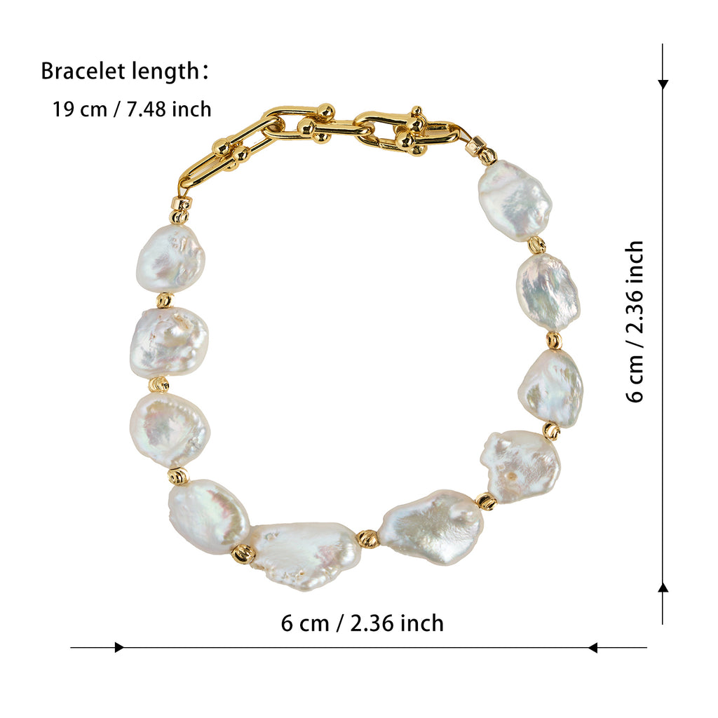 Fashion Baroque Pearl Chain Bracelet  Sweet Romantic Wedding Irregular Pearl Bracelet For Women Girls