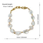 Fashion Baroque Pearl Chain Bracelet  Sweet Romantic Wedding Irregular Pearl Bracelet For Women Girls