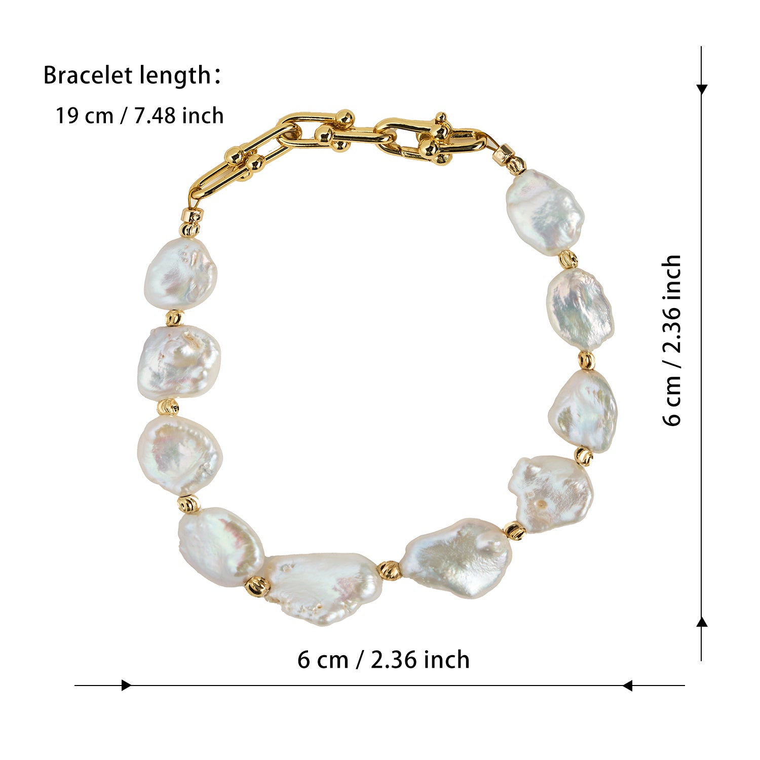 Fashion Baroque Pearl Chain Bracelet  Sweet Romantic Wedding Irregular Pearl Bracelet For Women Girls
