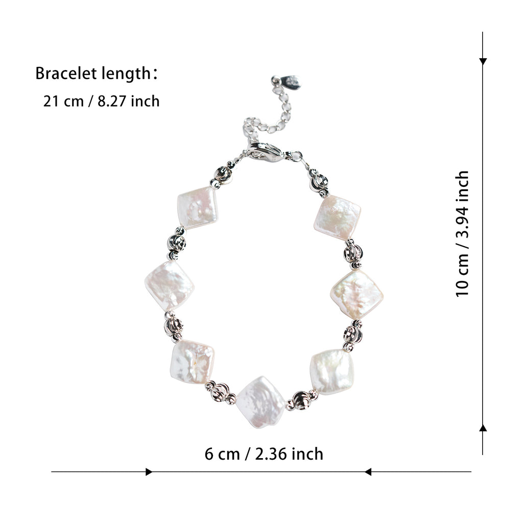 Simple Hand Decoration Female Personality Metal Wind Rectangular  925 Silver Fashion Jewelry Bracelets & Bangles