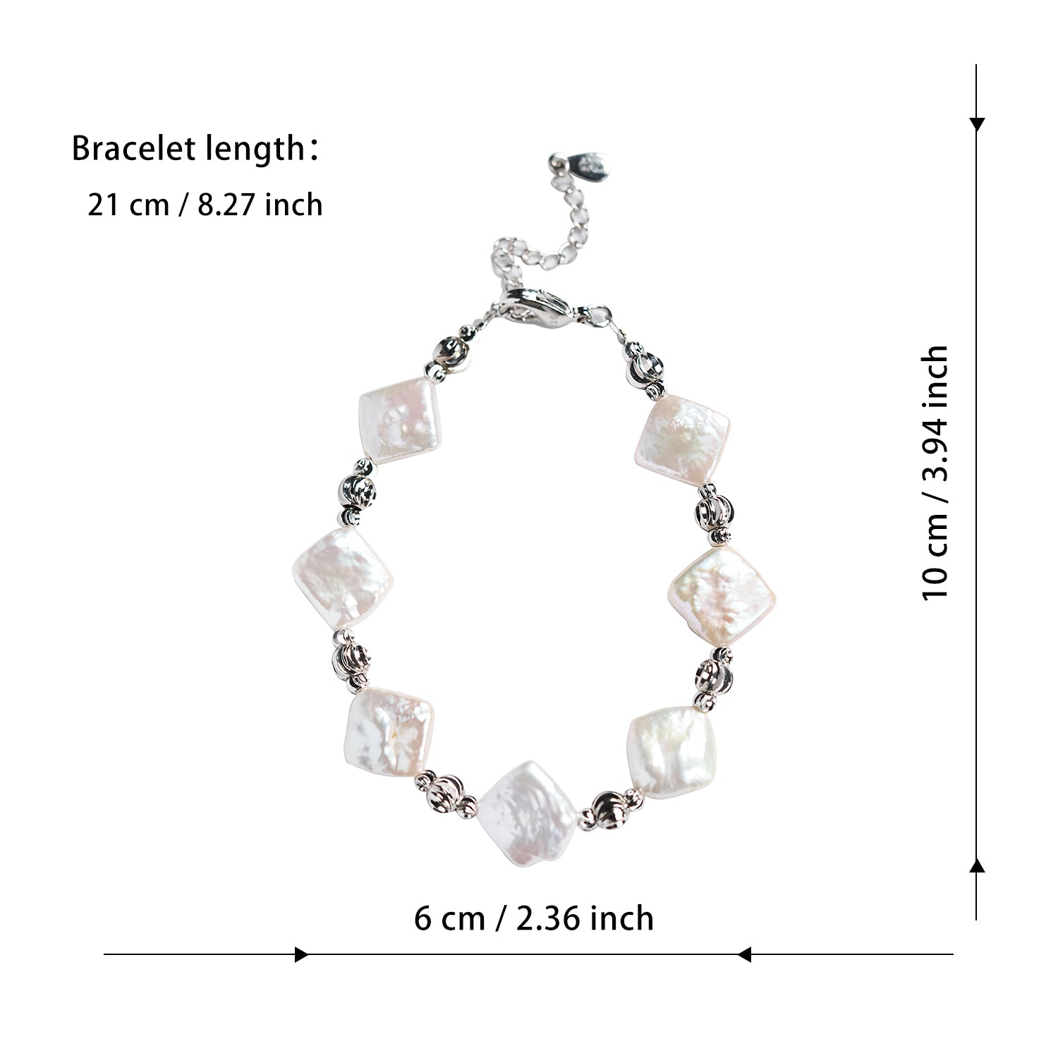 Simple Hand Decoration Female Personality Metal Wind Rectangular  925 Silver Fashion Jewelry Bracelets & Bangles