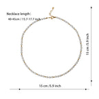 Fashion Jewelry For Women White  Freshwater Cultured Pearl With Steel Bead Stackable Rice Type Necklace