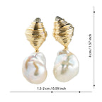 Promotional Freshwater White Pearl Earrings Large Baroque Pearl Earrings Women's Wedding Jewelry Set Gift Luxury Earrings