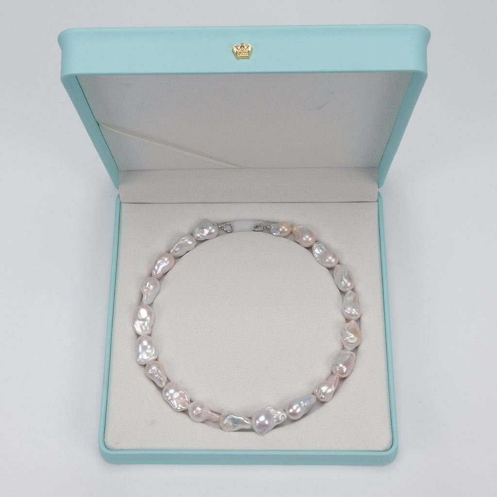 Good Quality Natural Freshwater white Irregular large Baroque Pearl bead Necklace, High-end pearl necklace for Women's jewelry