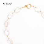 Good Quality Natural freshwater white square Baroque pearl necklace, fashionable and high-end necklace suitable for women