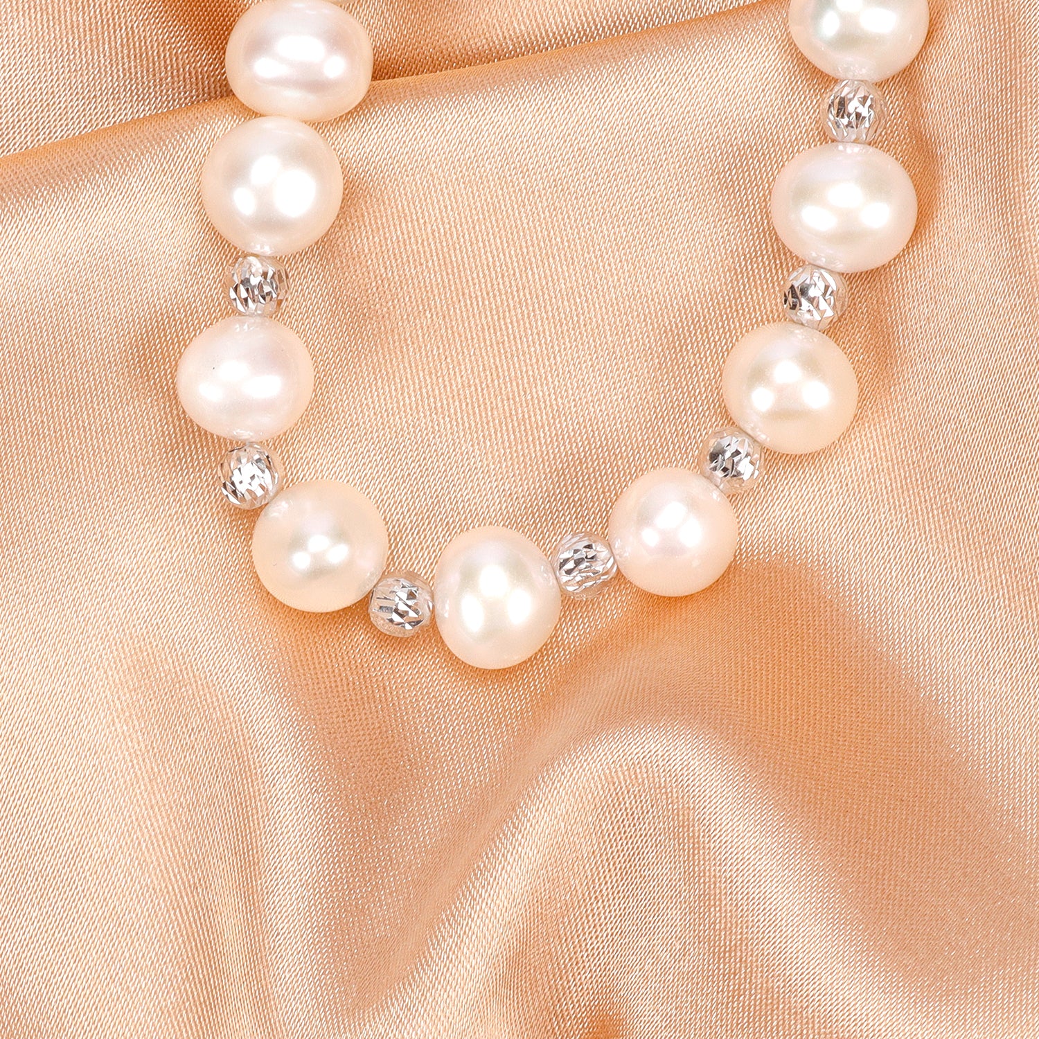 Hot Sale Natural Freshwater white nearly circular pearl necklace, Fashionable and versatile S925 sterling silver chain for women