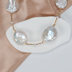 Panic Buying Natural Freshwater White large-sized petal-shaped Baroque Pearl Necklace High-end pearl necklace for women