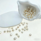 DIY Material Natural freshwater white Baroque pearl loose beads, 7-8mm  AAA grade pearls with two sides shining vertically