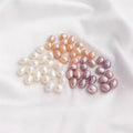 DIY Material Natural freshwater white, pink, purple, rice shaped pearl beads, 5-10mm AAA grade pearl half hole