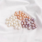 DIY Material Natural freshwater white, pink, purple, rice shaped pearl beads, 5-10mm AAA grade pearl half hole