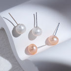 Hot selling natural freshwater pearl earring set, with three pairs of white, pink, and black pearl earrings for women's jewelry