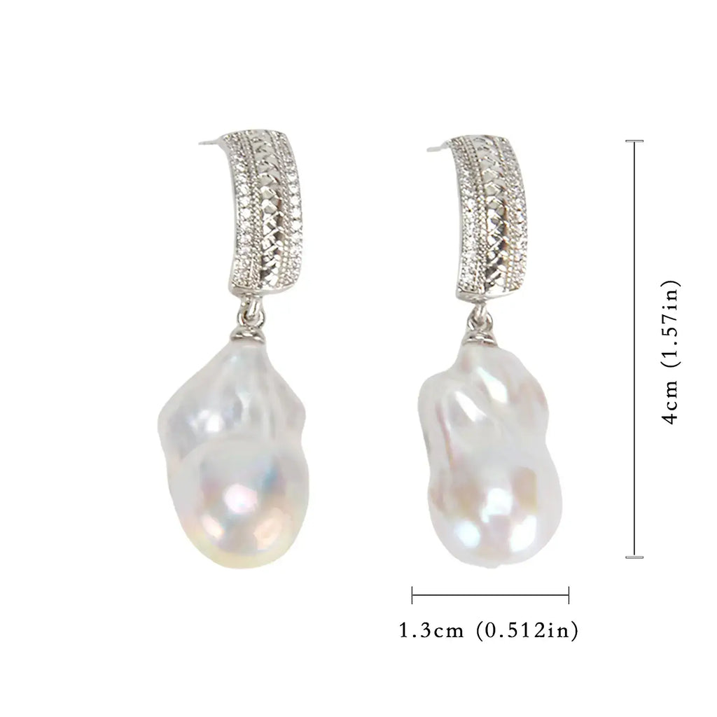 New Product Classical Style Earrings Natural Freshwater Baroque Pearl Earrings Gift for Girls