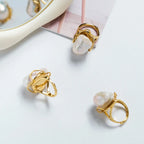 High Quality Baroque Freshwater Pearl Ring Luxury Female Index Finger Opening Design High Personality Style