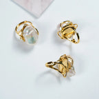 High Quality Baroque Freshwater Pearl Ring Luxury Female Index Finger Opening Design High Personality Style