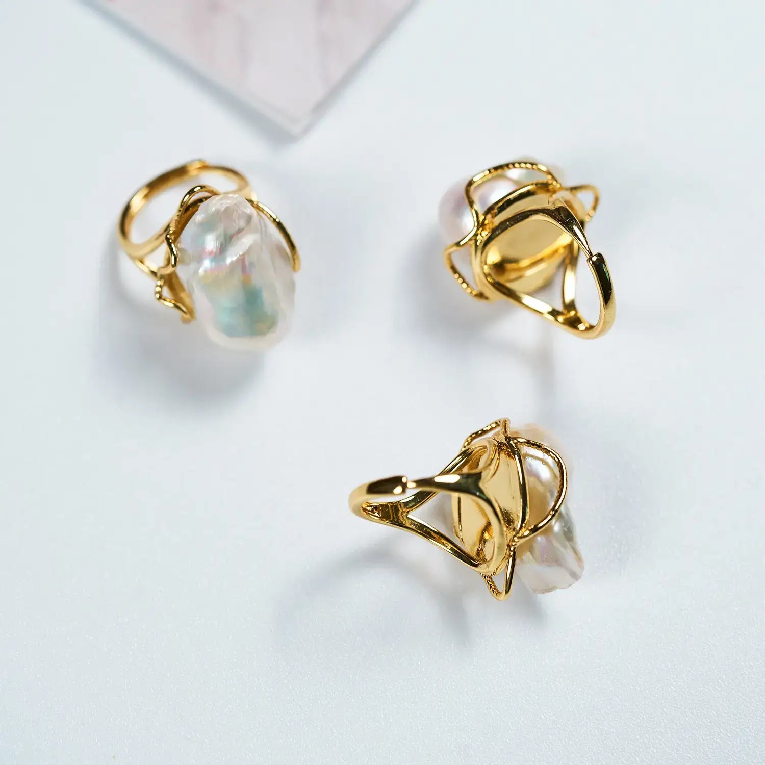 High Quality Baroque Freshwater Pearl Ring Luxury Female Index Finger Opening Design High Personality Style