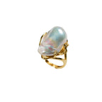 High Quality Baroque Freshwater Pearl Ring Luxury Female Index Finger Opening Design High Personality Style