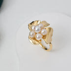 Hot Selling Freshwater pearl flower  Ring fashion vacation style flower  decoration trendy jewelry Ring