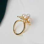Hot Selling Freshwater pearl flower  Ring fashion vacation style flower  decoration trendy jewelry Ring