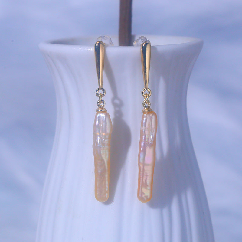 Top Fashion Europe and the United States Fresh Water Pearl Long Tassel Earrings Pearl High-grade Fashion Elegant Earrings