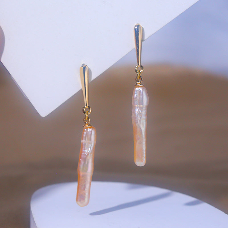 Top Fashion Europe and the United States Fresh Water Pearl Long Tassel Earrings Pearl High-grade Fashion Elegant Earrings