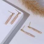 Best Price Natural Freshwater Pink Purple Toothpick Baroque Pearl Dynamic Earrings for Women