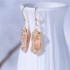 Fashion 14K alloy natural purple wire winding  baroque pearl earring