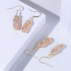 Fashion 14K alloy natural purple wire winding  baroque pearl earring