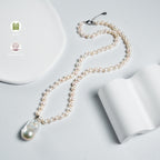 Natural freshwater white irregular Baroque pearl pendant necklace, fashionable high-end pearl necklace for women