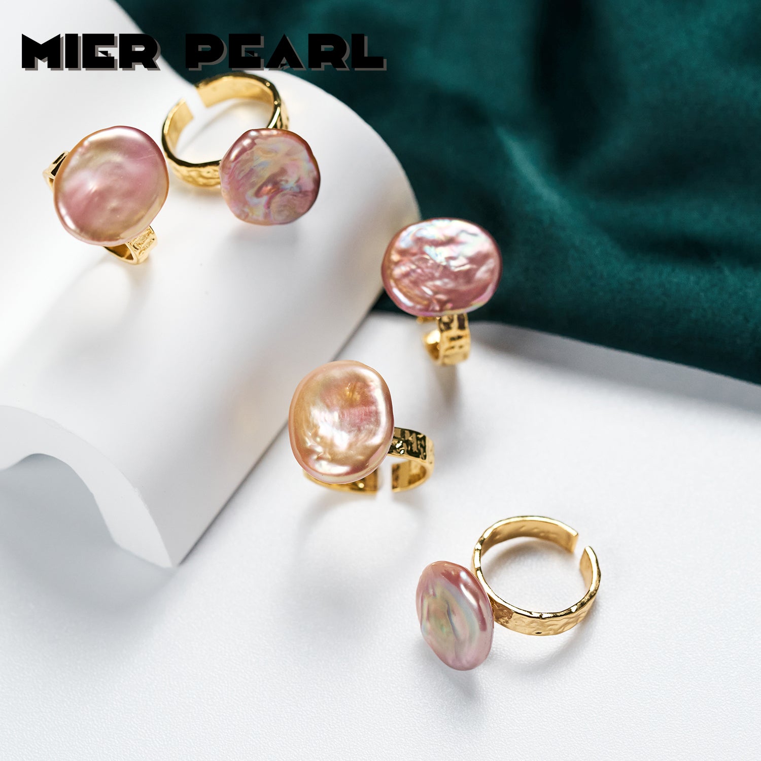 Cheap natural freshwater purple button Baroque pearl ring, fashionable and versatile open-end ring suitable for girls