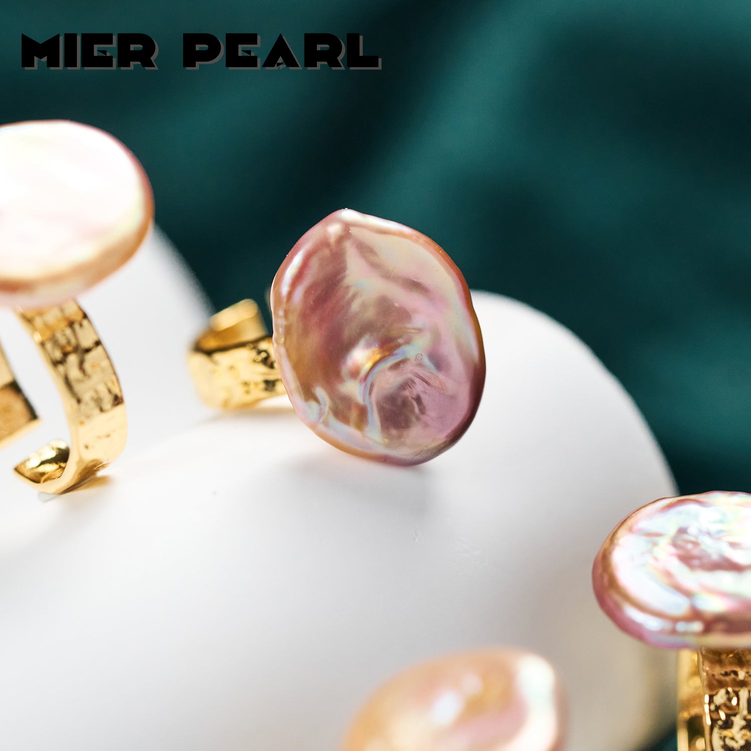 Cheap natural freshwater purple button Baroque pearl ring, fashionable and versatile open-end ring suitable for girls