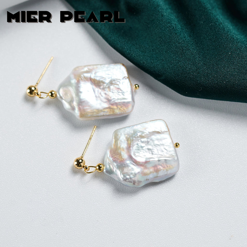 Recommend Irregular Freshwater Pearl Drop Earrings Unique Irregular Baroque Freshwater Cultured Pearl For Women