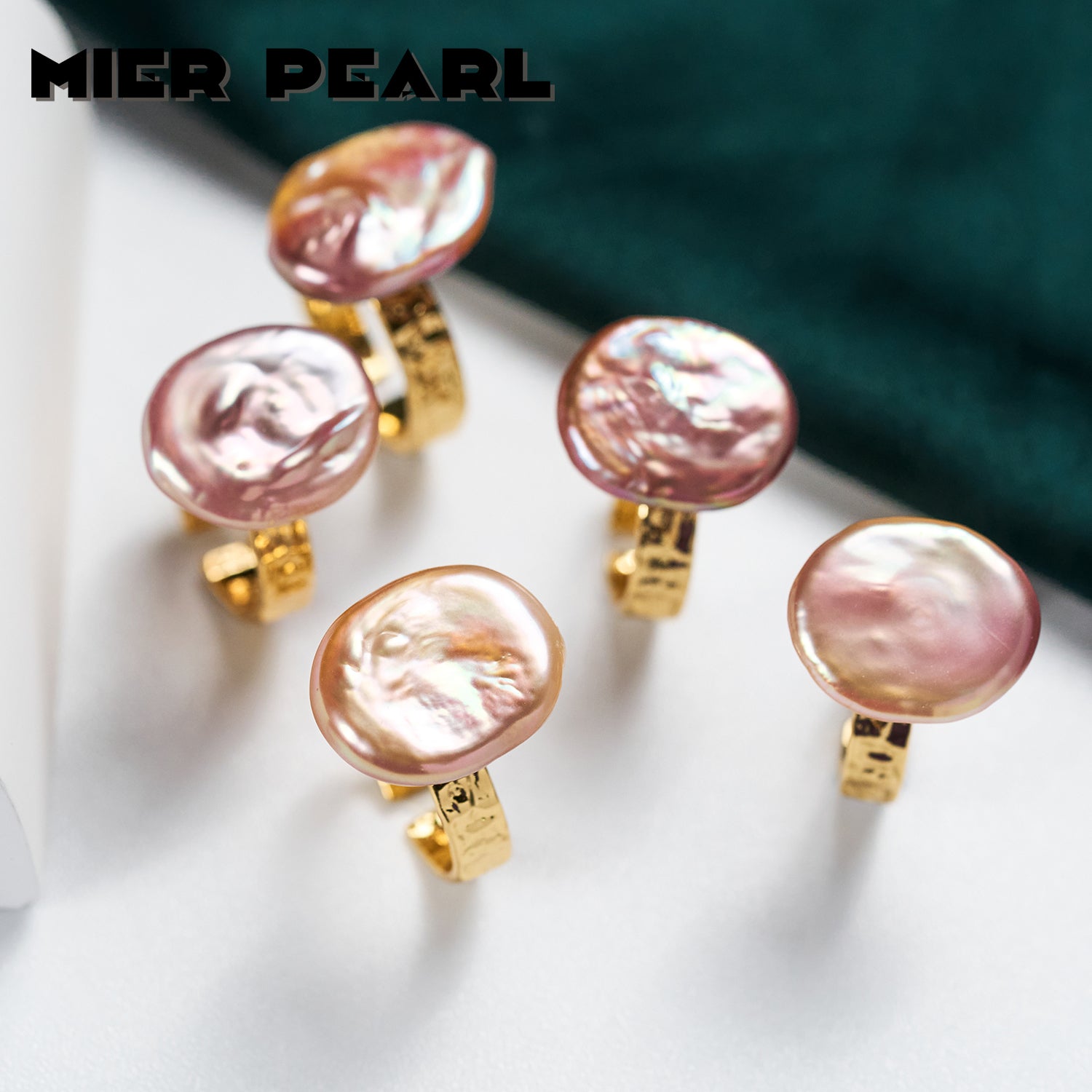 Cheap natural freshwater purple button Baroque pearl ring, fashionable and versatile open-end ring suitable for girls
