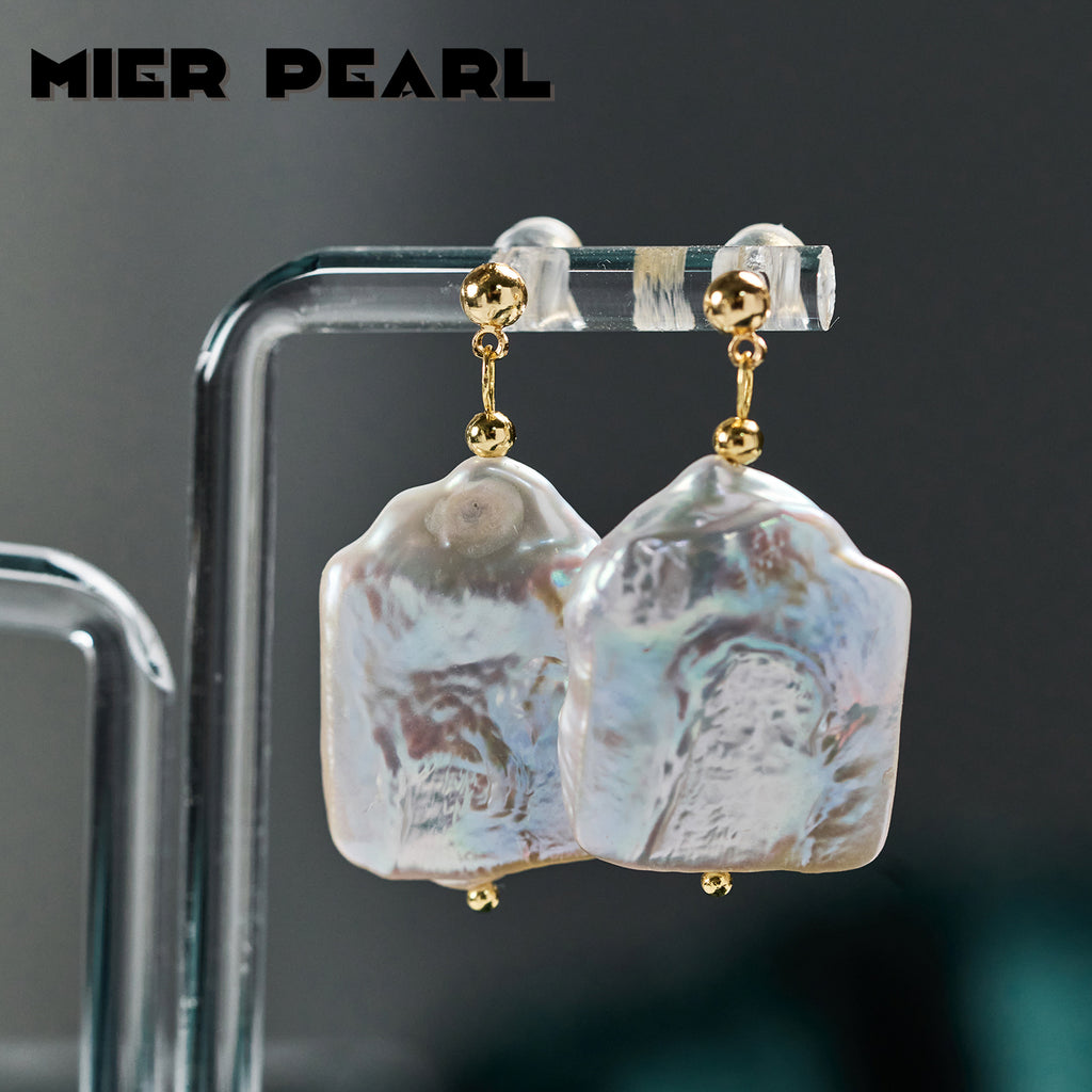 Recommend Irregular Freshwater Pearl Drop Earrings Unique Irregular Baroque Freshwater Cultured Pearl For Women