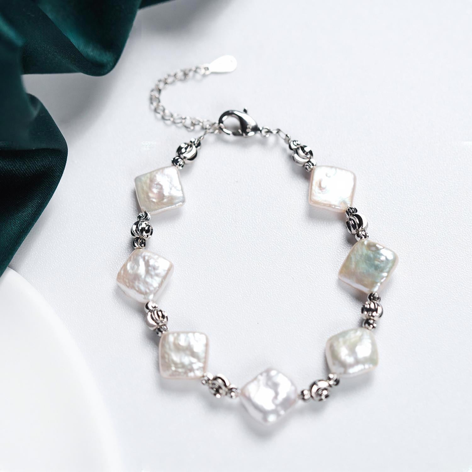 Simple Hand Decoration Female Personality Metal Wind Rectangular  925 Silver Fashion Jewelry Bracelets & Bangles