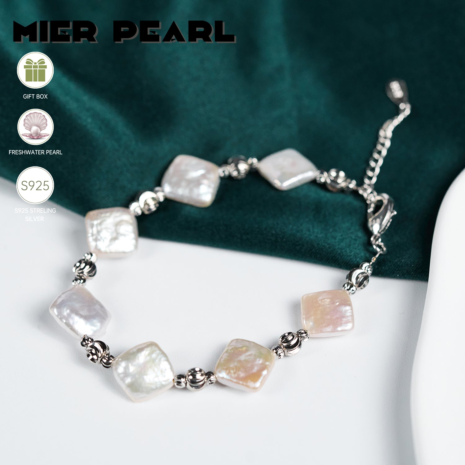 Simple Hand Decoration Female Personality Metal Wind Rectangular  925 Silver Fashion Jewelry Bracelets & Bangles