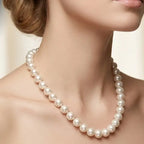 Natural freshwater white round pearl starry necklace, a pearl necklace with a warm and elegant temperament, suitable for women