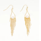 Panic Buying Natural freshwater white pearl earrings, fashionable long tassel earrings suitable for women girls