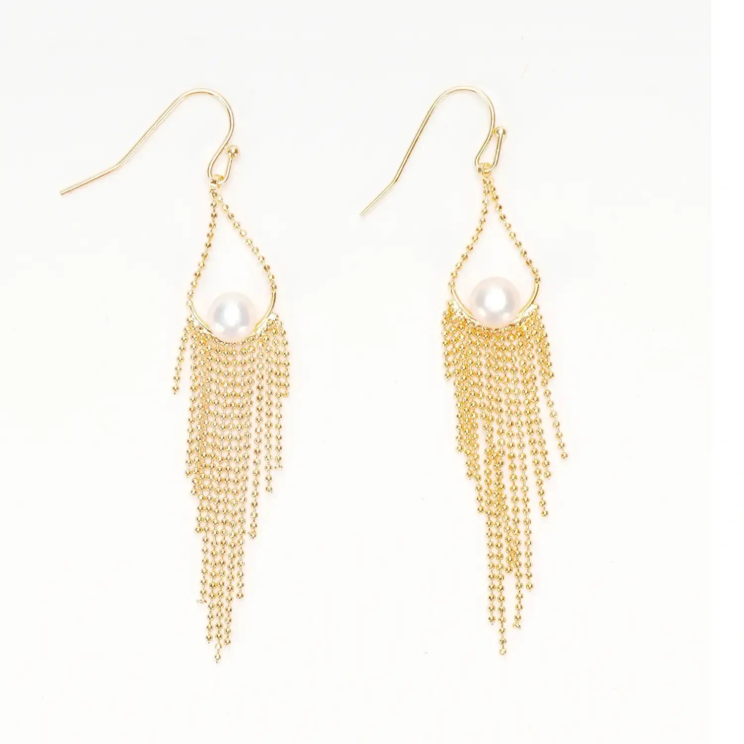 Panic Buying Natural freshwater white pearl earrings, fashionable long tassel earrings suitable for women girls