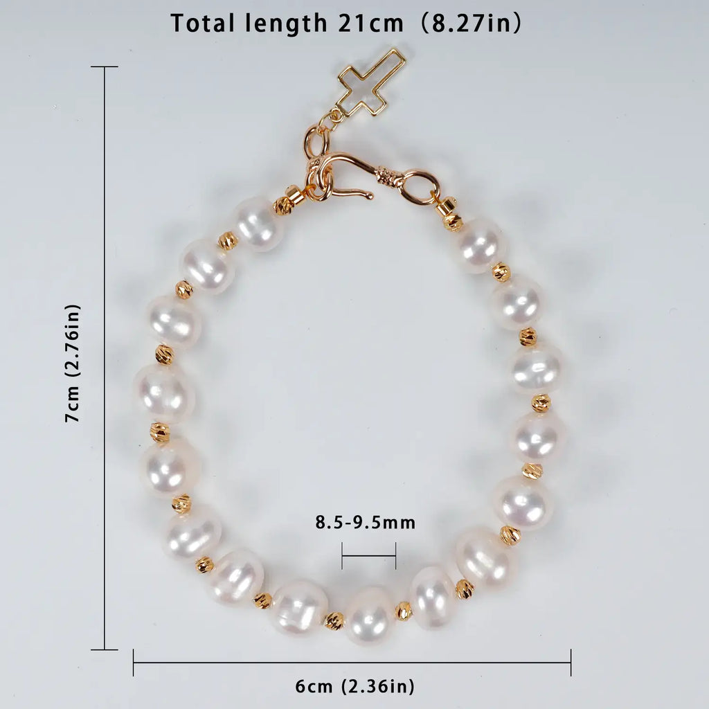 Real Natural Freshwater Pearl Bracelet Classic  Potato Pearl Bracelet Adjustable For Women Gift