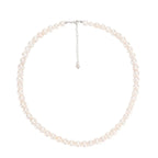 Top Fashion Natural freshwater white nearly circular Baroque pearl full bead necklace S925 pure silver chain, suitable for women