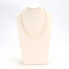 Top Fashion Natural freshwater white nearly circular Baroque pearl full bead necklace S925 pure silver chain, suitable for women