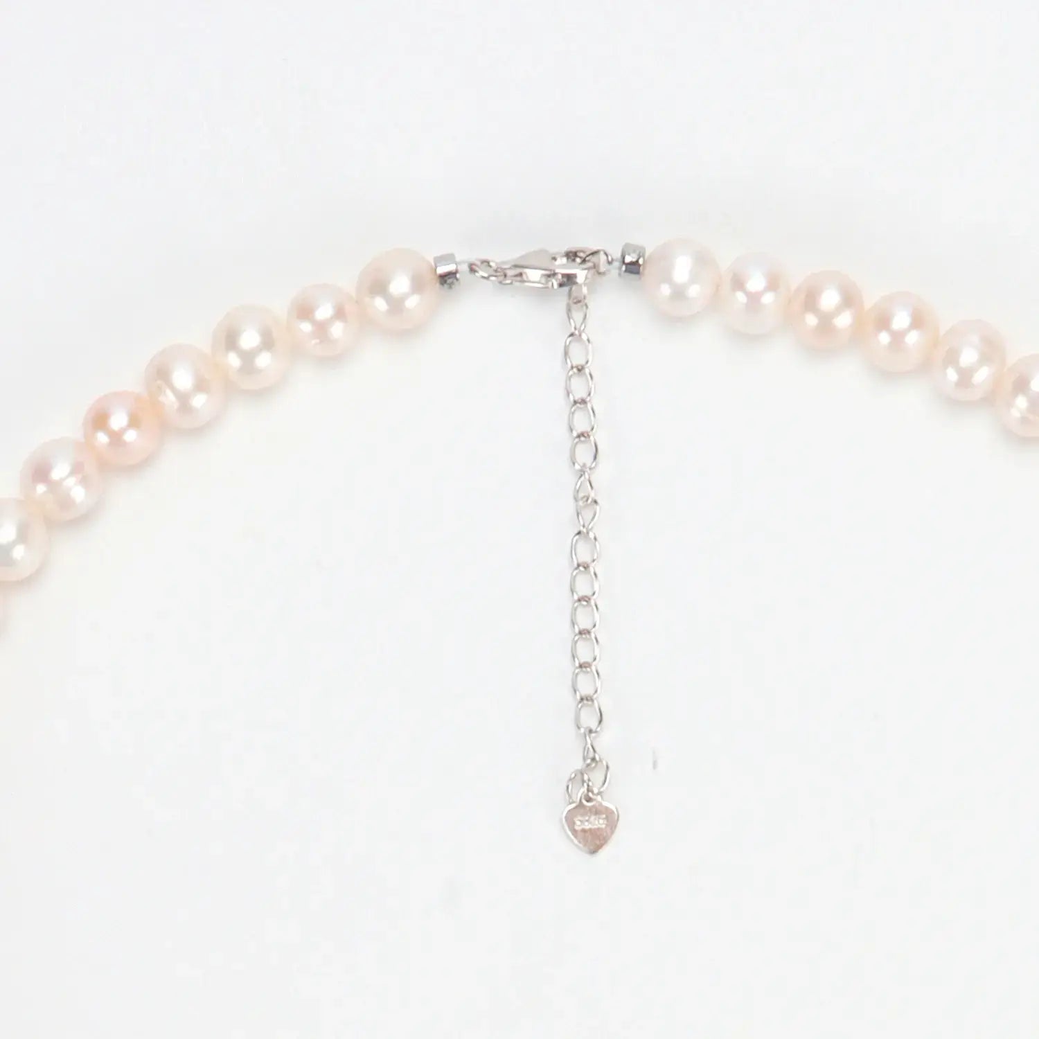 Top Fashion Natural freshwater white nearly circular Baroque pearl full bead necklace S925 pure silver chain, suitable for women