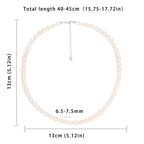 Top Fashion Natural freshwater white nearly circular Baroque pearl full bead necklace S925 pure silver chain, suitable for women