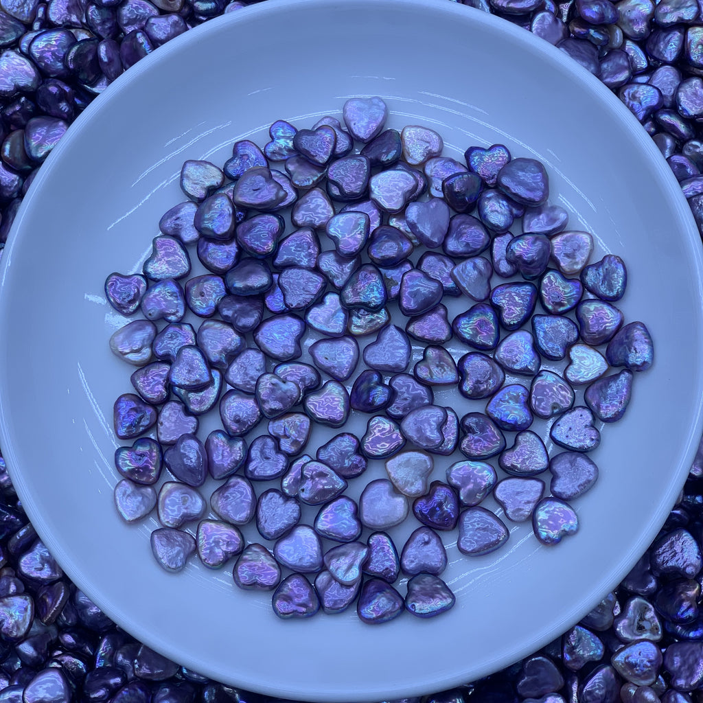 DIY Material Wholesale Natural Freshwater purple heart-shaped Baroque pearl loose beads, 11-12mm AA grade pearls