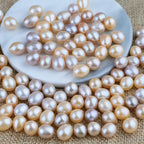 DIY Material Natural freshwater white, pink, purple, rice shaped pearl beads, 5-10mm AAA grade pearl half hole