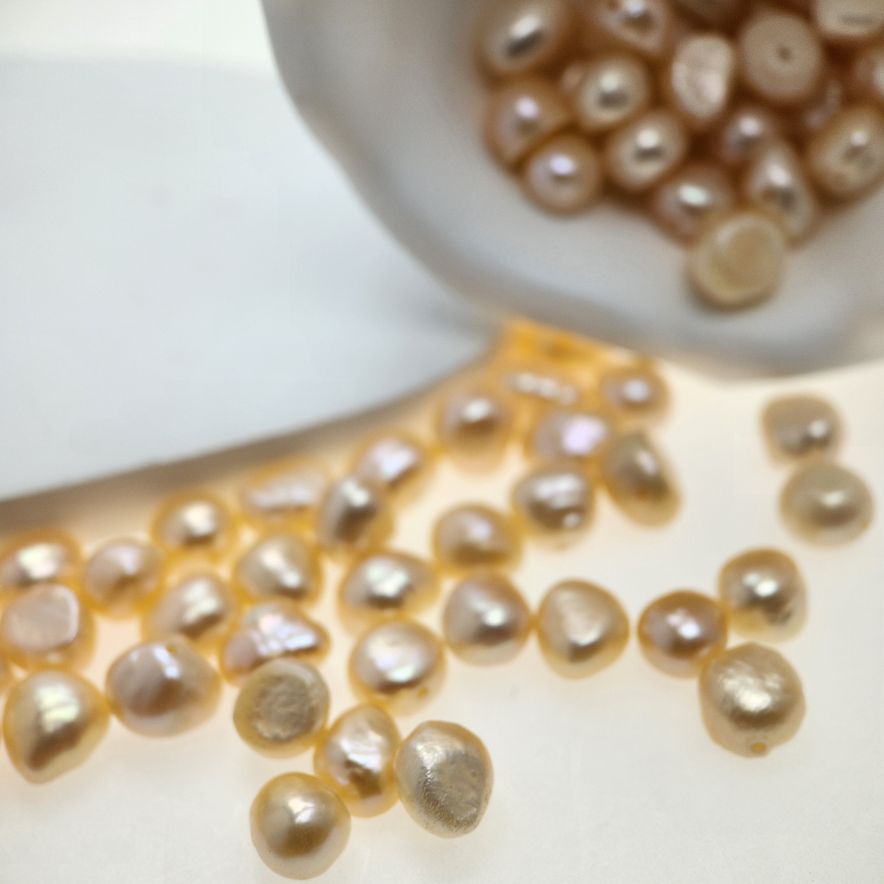 DIY Material Natural freshwater pink Baroque pearl loose beads, 7-8mm  AAA grade pearls with two sides shining horizontally